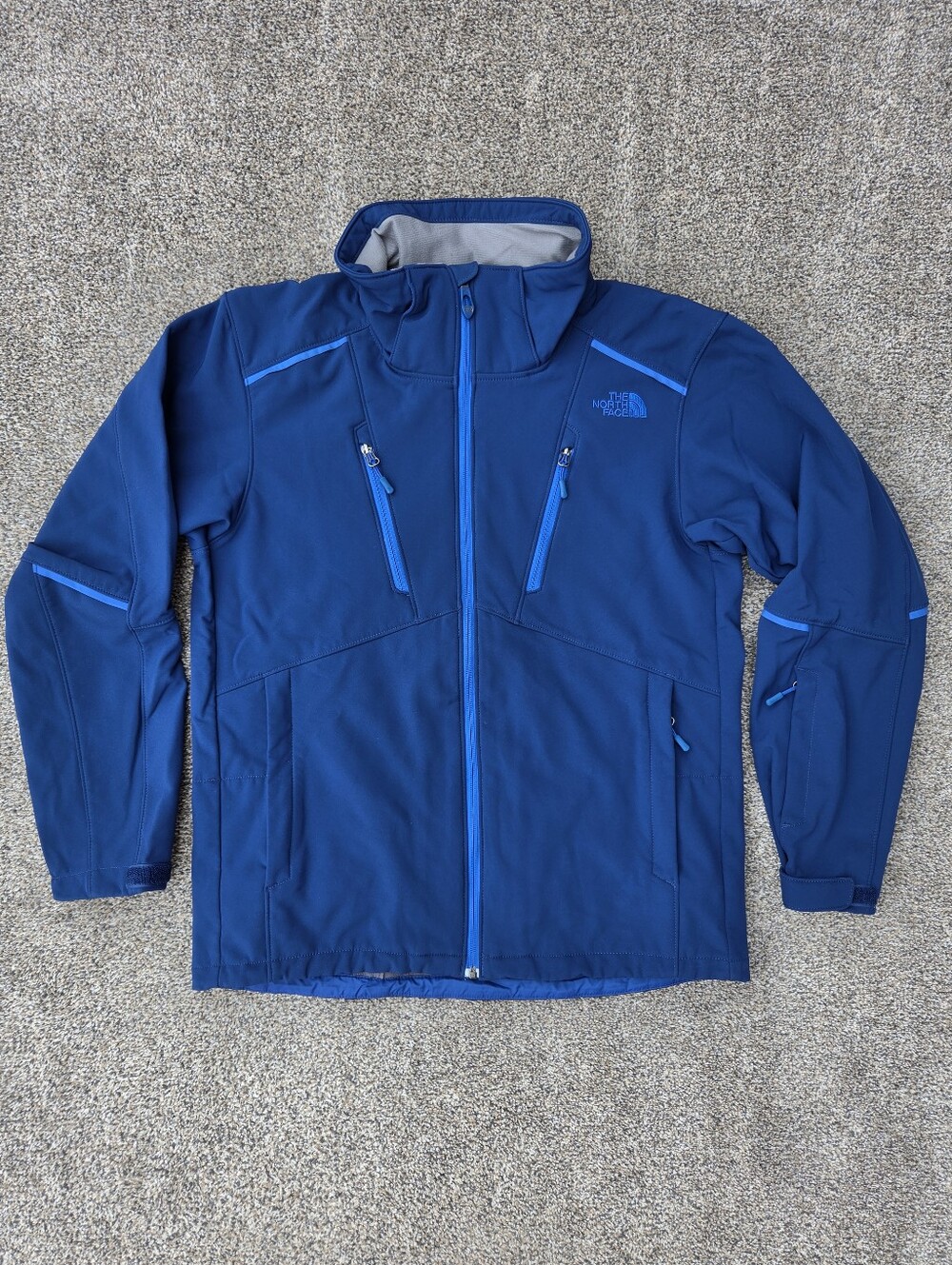 The North Face Apex Elevation Softshell Jacket Zip Coat Blue Mens Size Medium